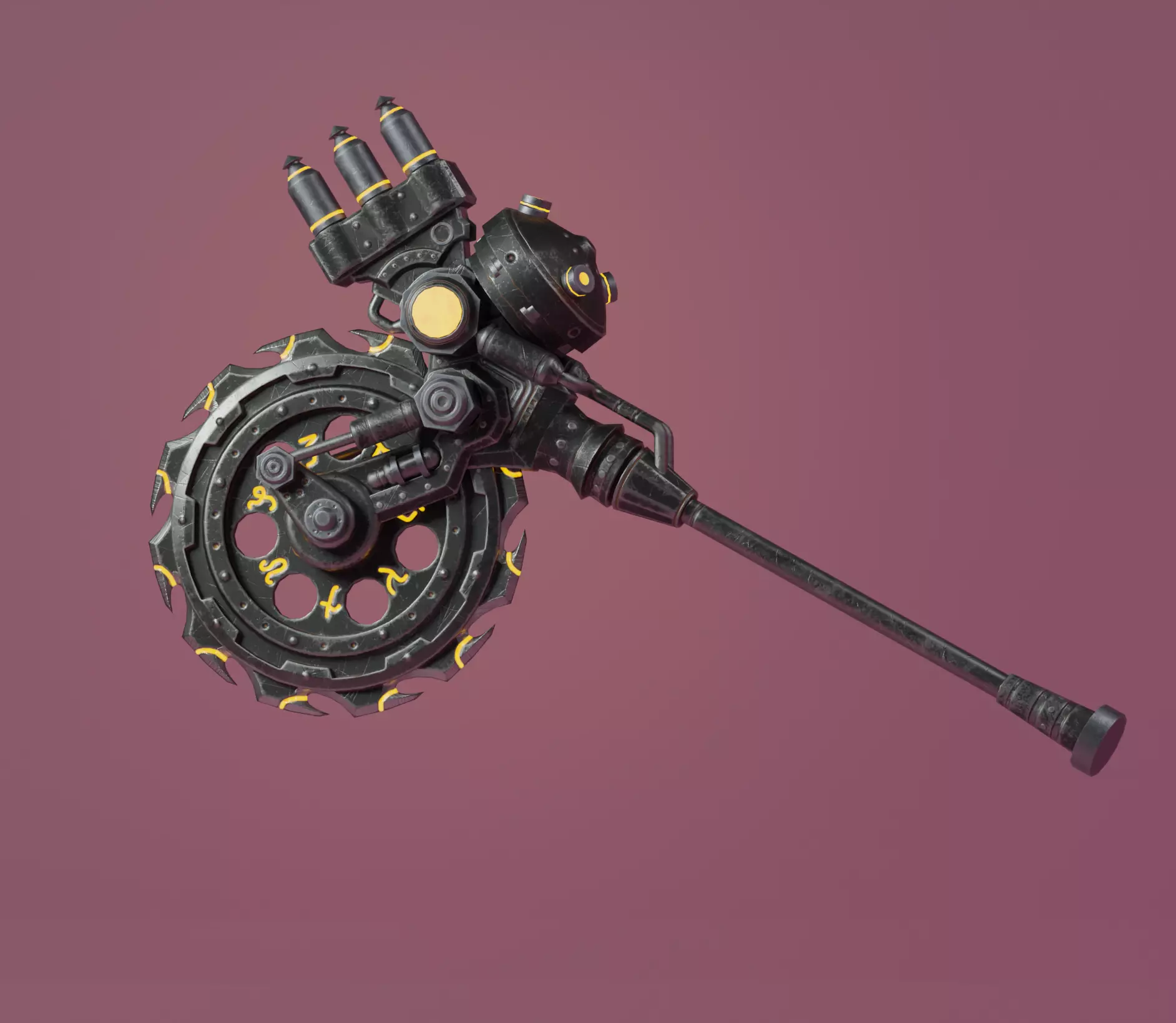 steampunk saw Low-poly 3D model