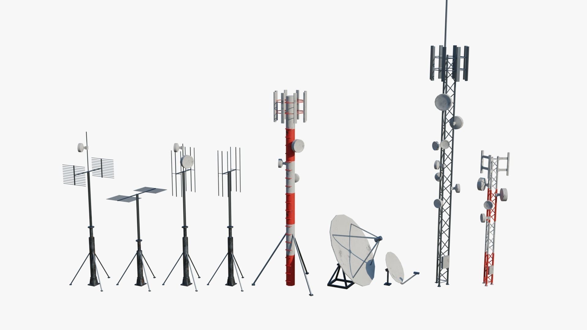 Rooftop Props Pack Low-poly 3D model_11