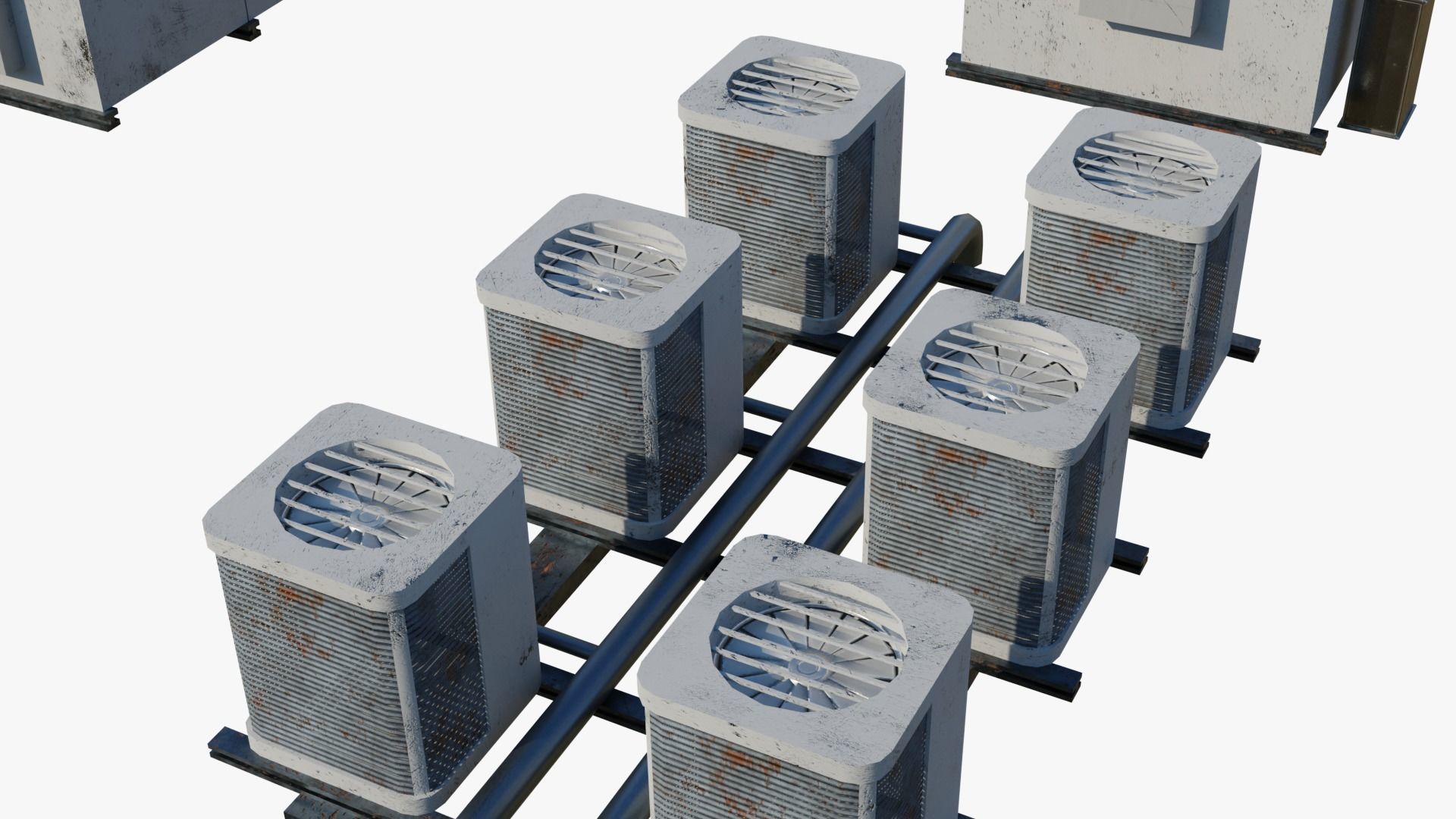 Rooftop Props Pack Low-poly 3D model_4