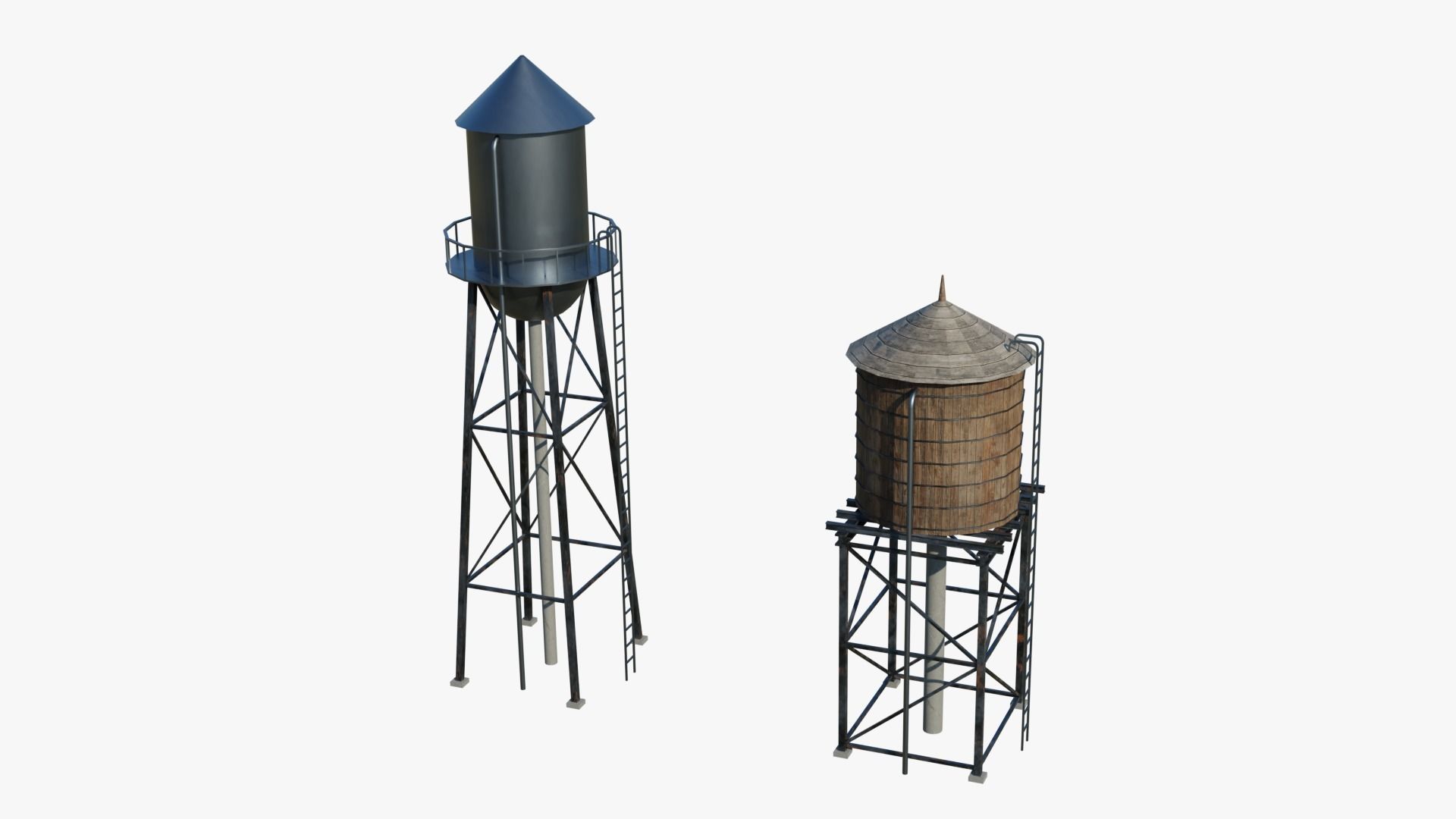 Rooftop Props Pack Low-poly 3D model_27