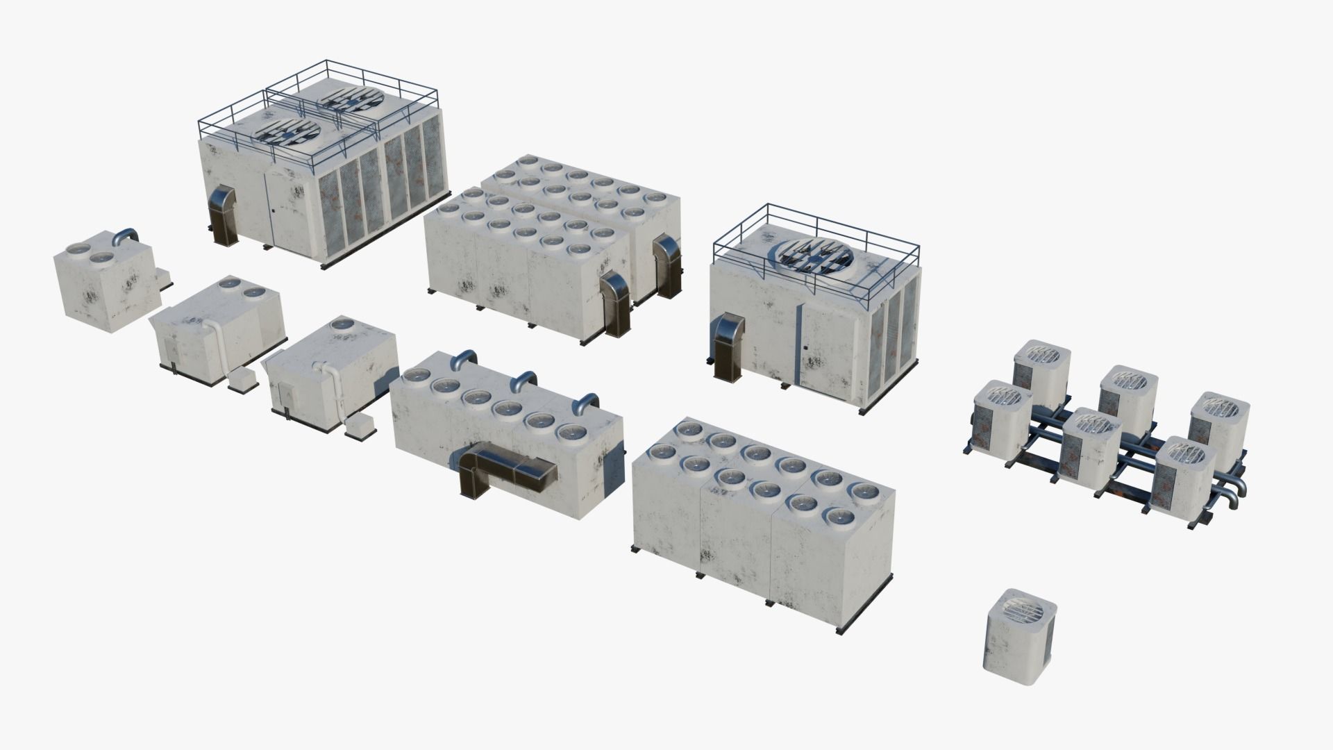 Rooftop Props Pack Low-poly 3D model_1