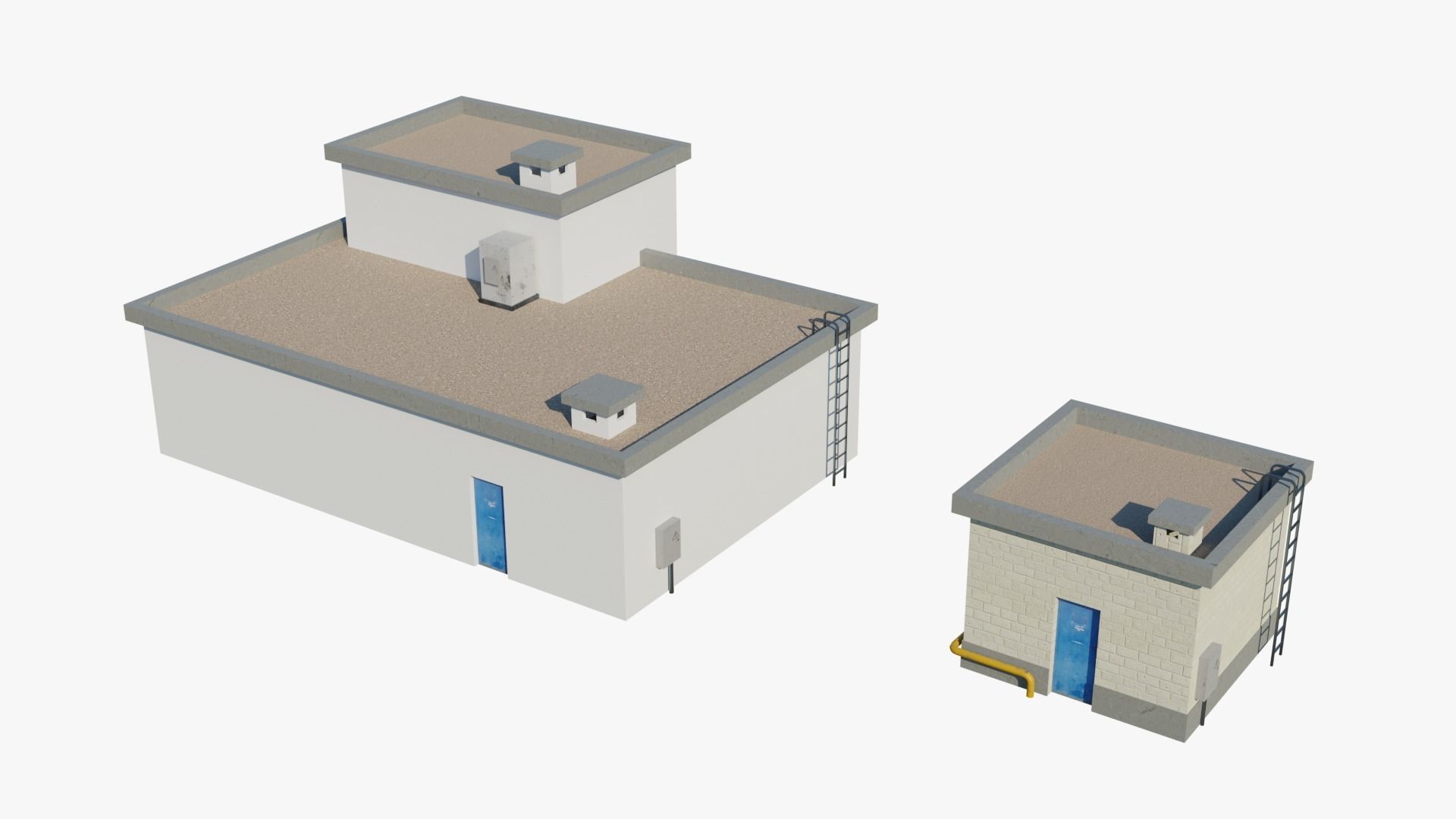 Rooftop Props Pack Low-poly 3D model_21