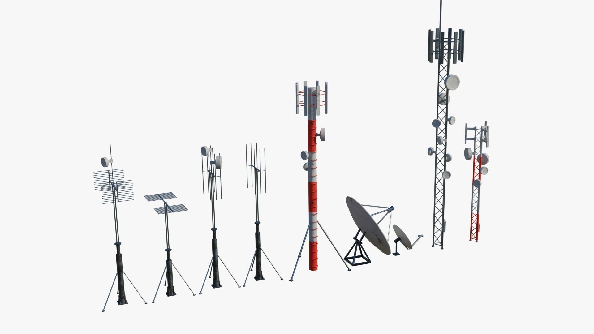 Rooftop Props Pack Low-poly 3D model_12