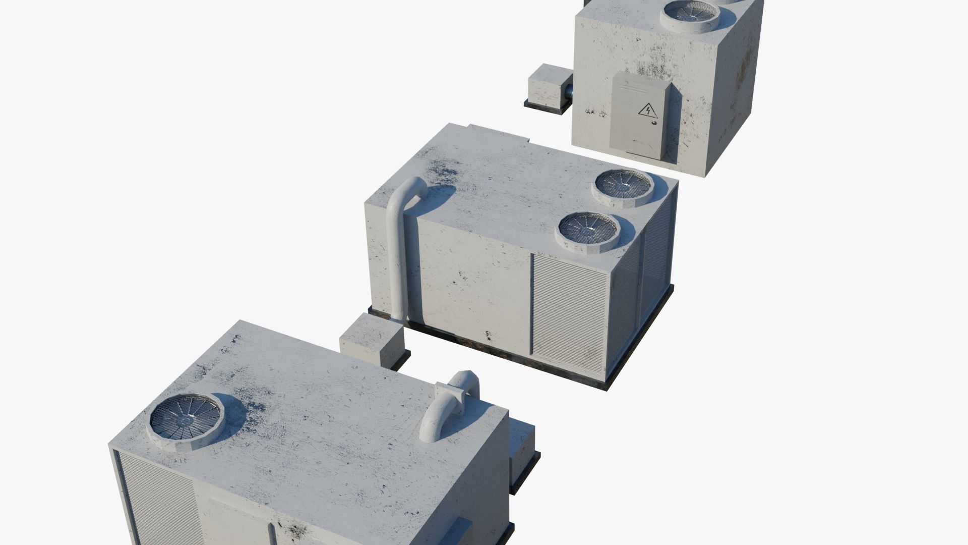 Rooftop Props Pack Low-poly 3D model_3