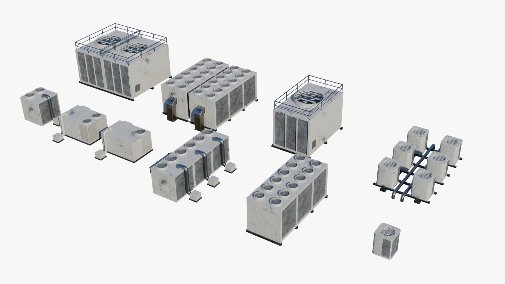 Rooftop Props Pack Low-poly 3D model_2