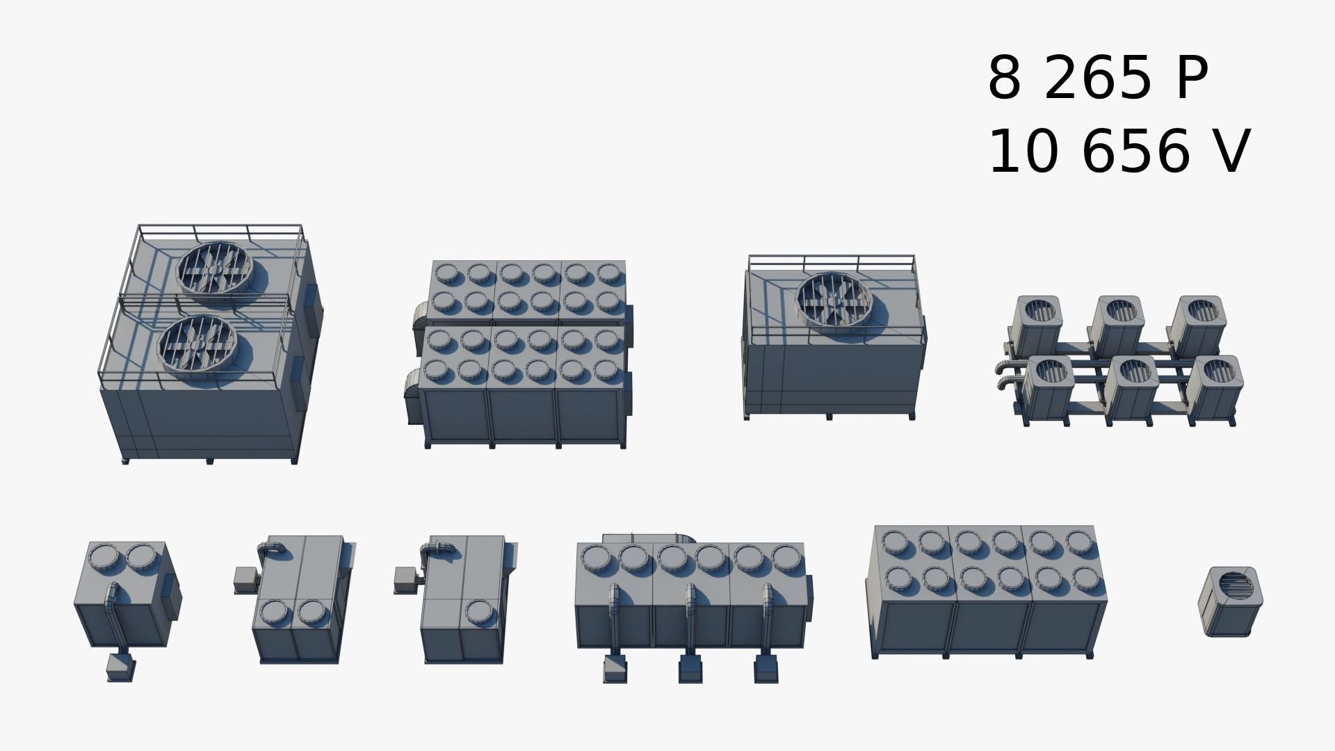 Rooftop Props Pack Low-poly 3D model_10