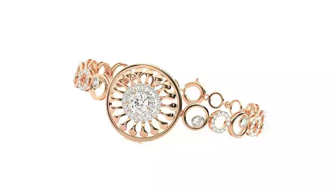 Solitaire Flower High Jewelry Diamond Bracelet 3dm stl render