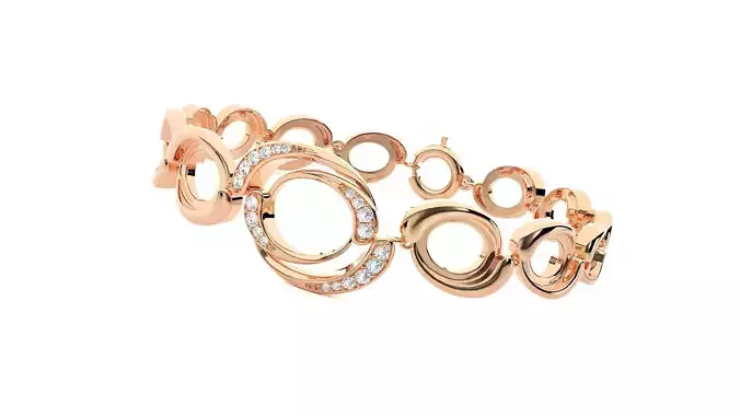 High Jewelry Diamond Bracelet 3dm stl renders details 