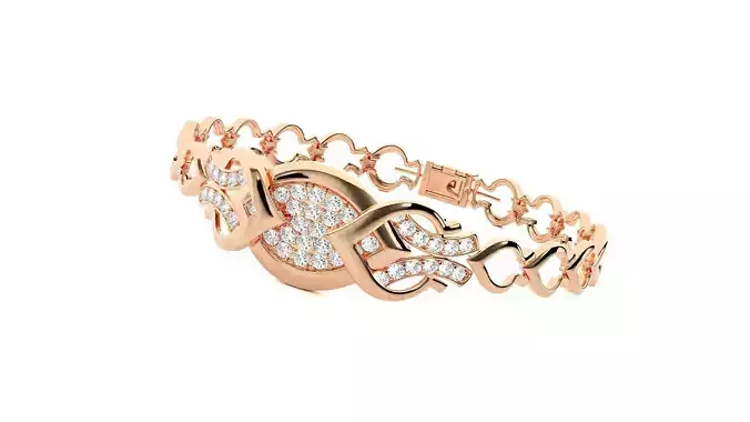 High Jewelry Diamond Chain Link  Bracelet 3dm stl renders