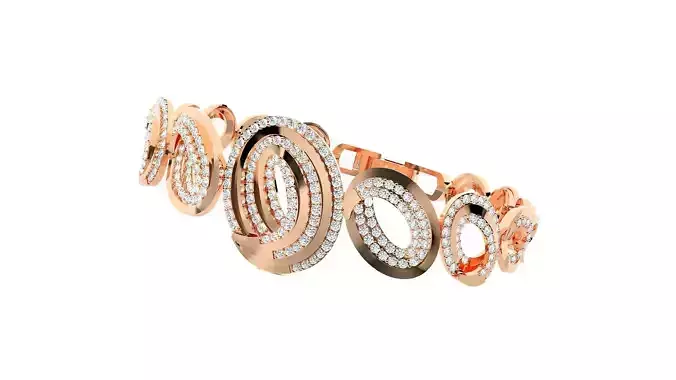 Italian High Jewelry Diamond Bracelet 3dm stl renders details 