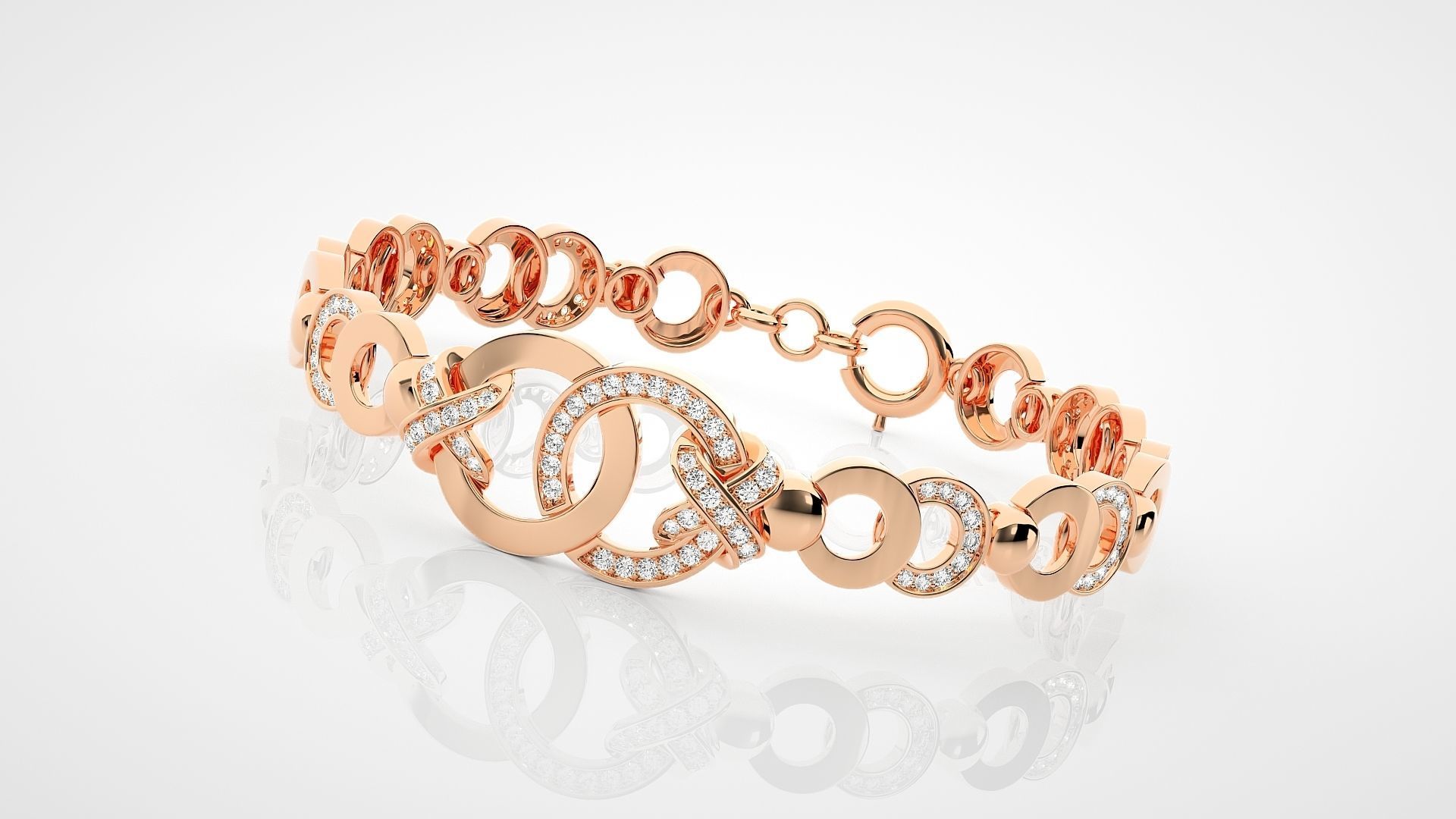  Loop Knot High Jewelry Diamond Bracelet 3dm stl   3D print model_6