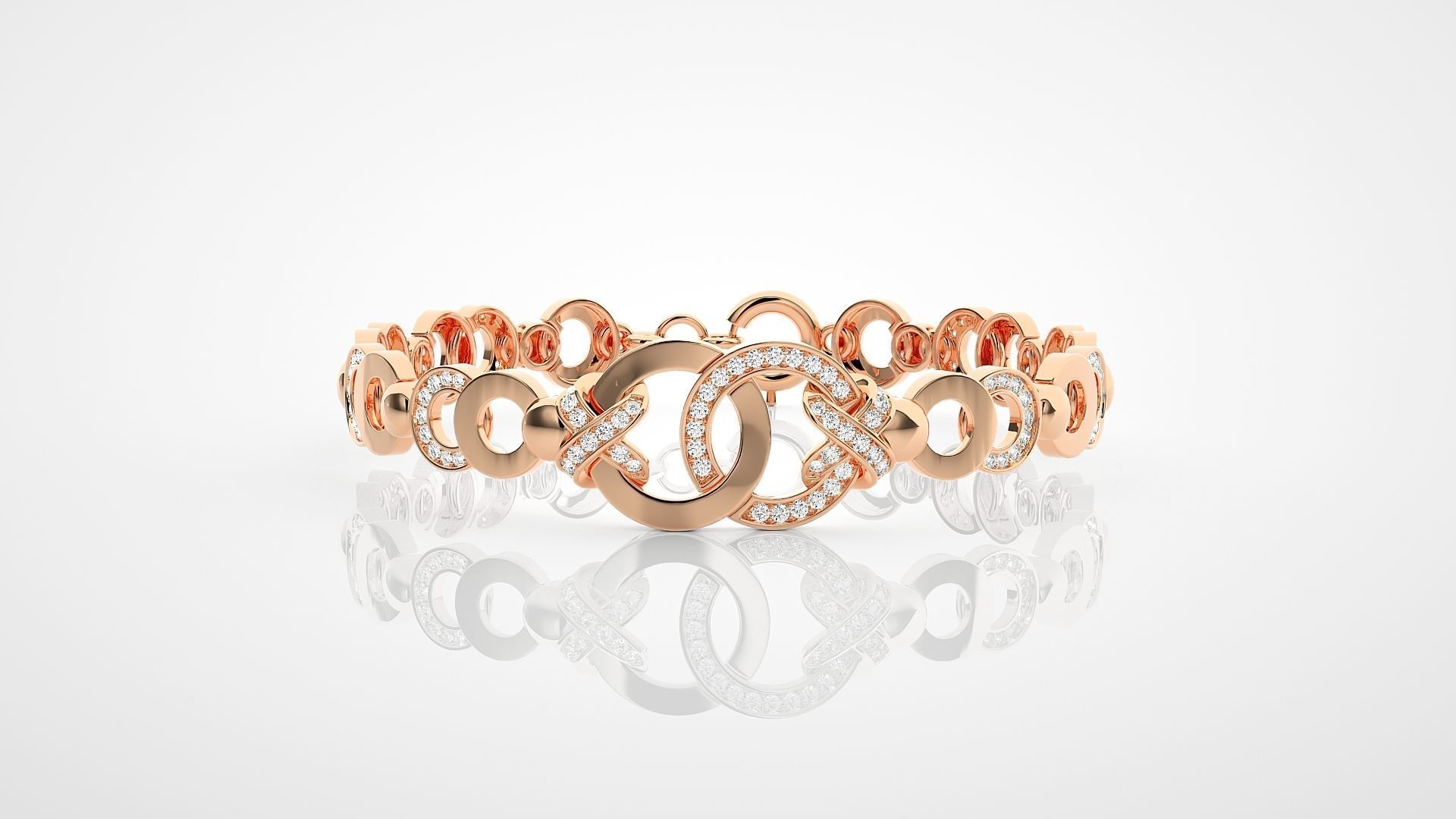  Loop Knot High Jewelry Diamond Bracelet 3dm stl   3D print model_5