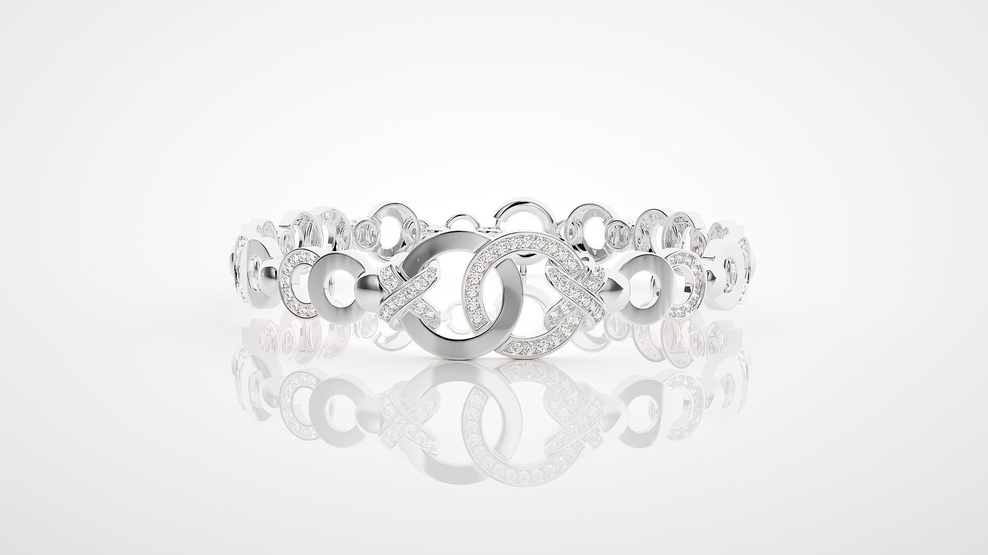  Loop Knot High Jewelry Diamond Bracelet 3dm stl   3D print model_8