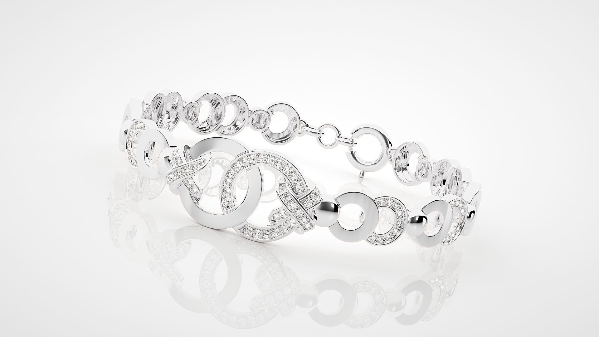  Loop Knot High Jewelry Diamond Bracelet 3dm stl   3D print model_9