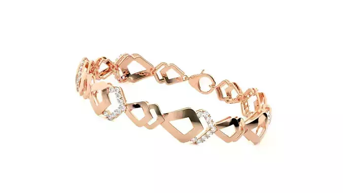 Chain Link High Jewelry Diamond Bracelet 3dm stl renders  3D print model