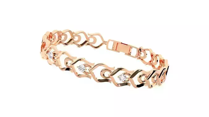 Solitaire High Jewelry Diamond Bracelet 3dm stl renders details 