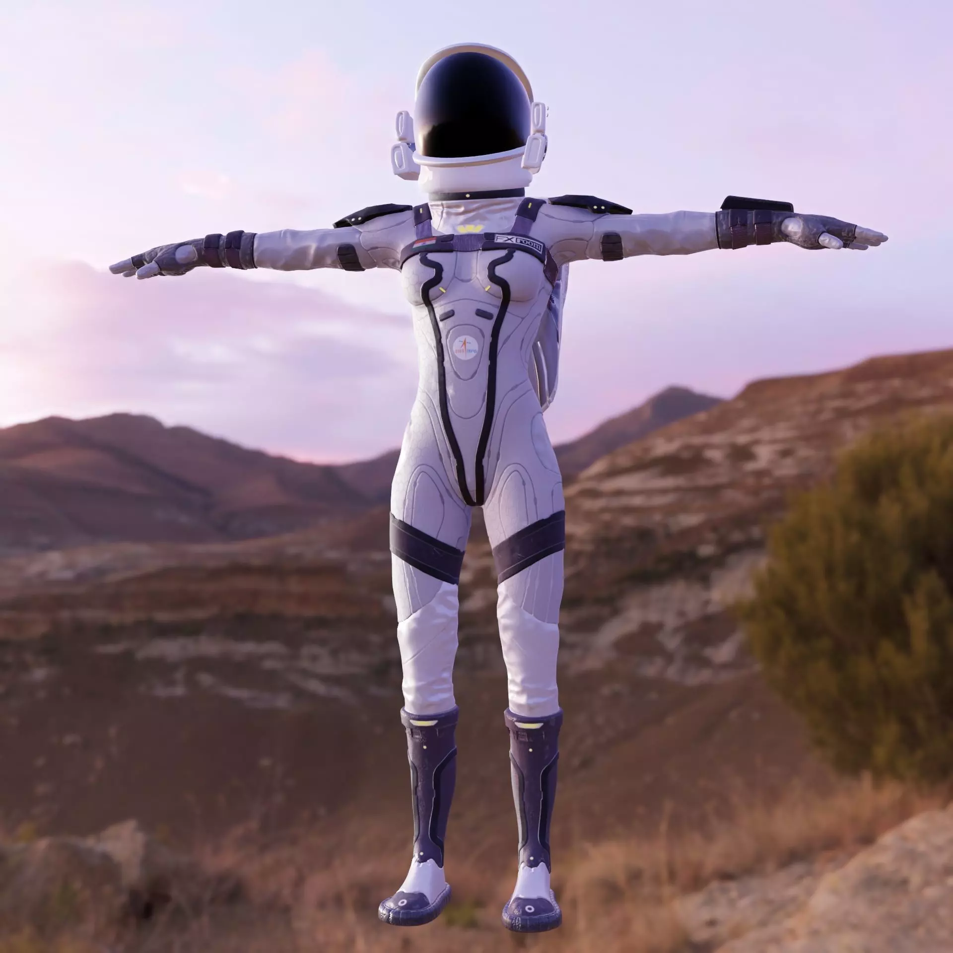 Astronaut ISRO Low-poly 3D model