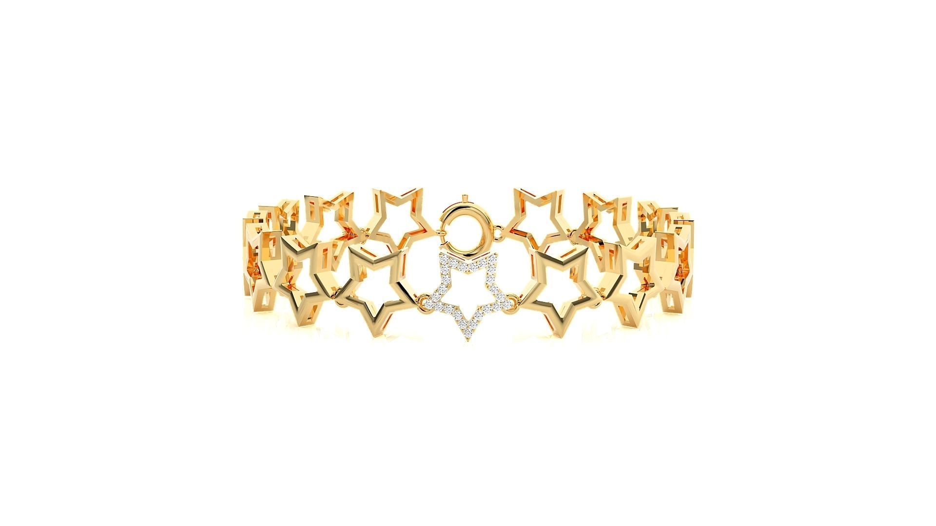 Star Chain High Jewelry Diamond Bracelet 3dm stl renders 3D print model_18