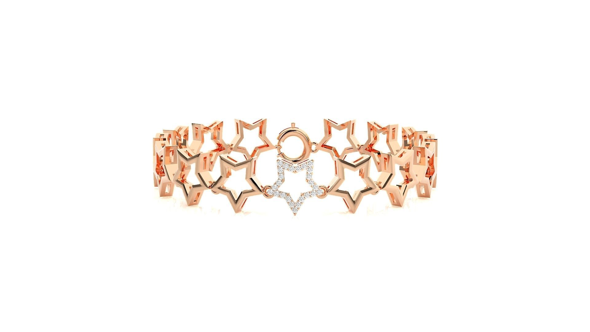 Star Chain High Jewelry Diamond Bracelet 3dm stl renders 3D print model_7