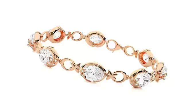 Solitaire Thin Line High Jewelry Diamond Bracelet 3dm stl 3D print model