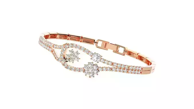 High Jewelry Diamond Bracelet 3dm stl renders details 