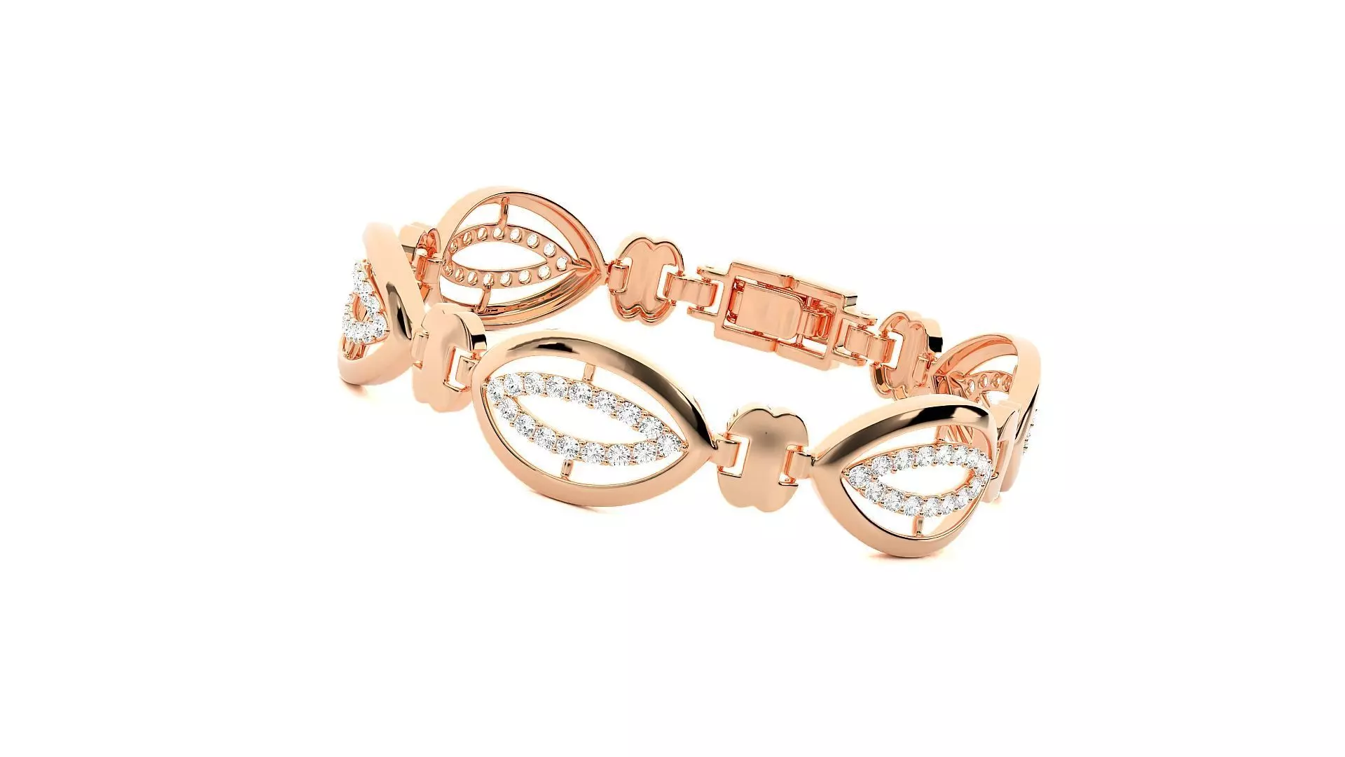 High Jewelry Diamond Bracelet 3dm stl renders details 3D print model
