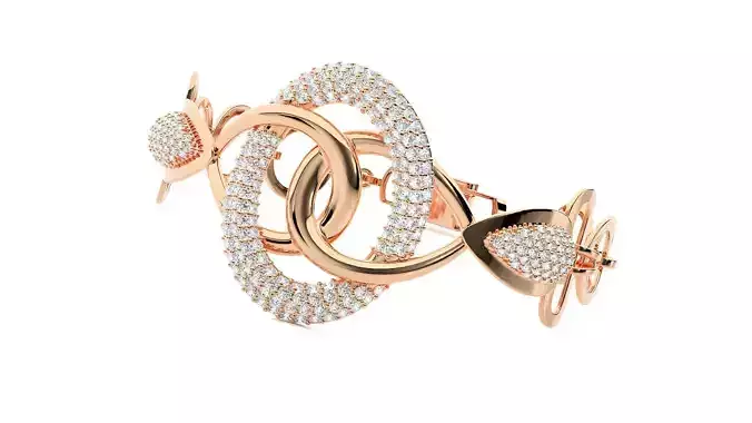 Central Rope Chain High Jewelry Diamond Bracelet 3dm stl renders 3D print model