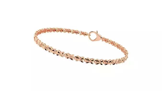 Flower High Jewelry Diamond Bracelet 3dm stl renders details