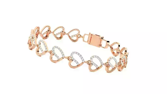 heart Love valentine High Jewelry Diamond Bracelet 3dm stl  3D print model