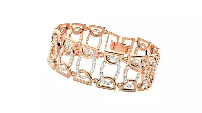 Chain High Jewelry Diamond Bracelet 3dm stl renders details 3D print model