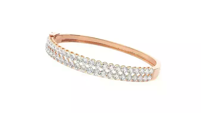 High Jewelry Diamond Bracelet 3dm stl renders details