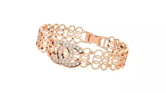 Chain Loops High Jewelry Diamond Bracelet 3dm stl renders 3D print model