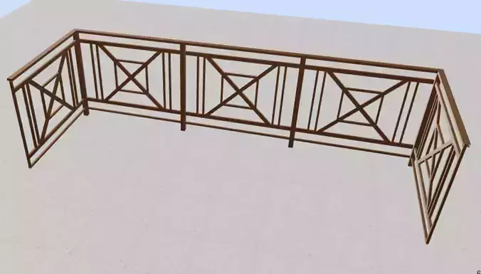 Iron balcony railing 3D model