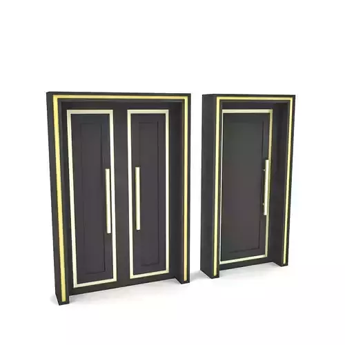 modern gold and black door Low-poly 3D model