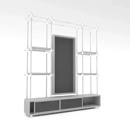 modern tv unit and bookcase