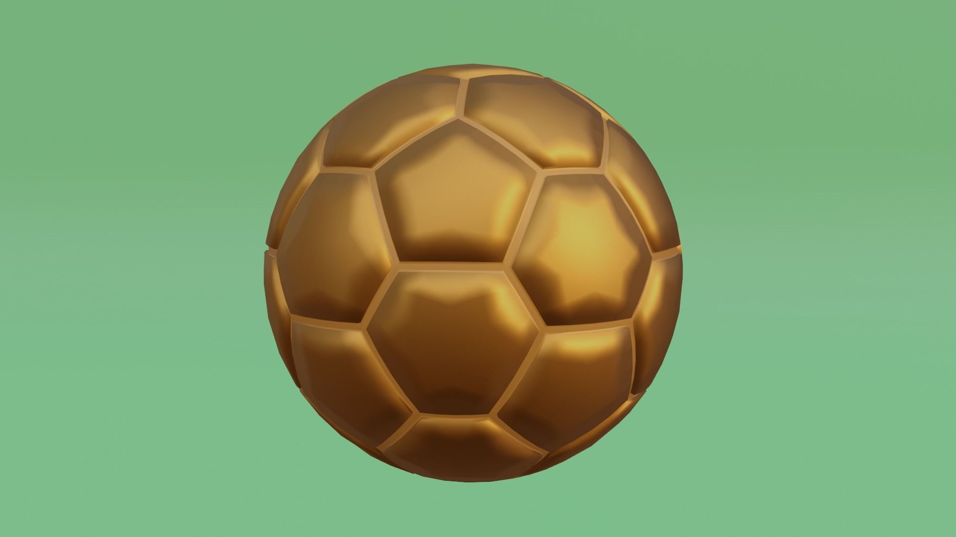 Bronze Soccer Ball Low-poly 3D model_4