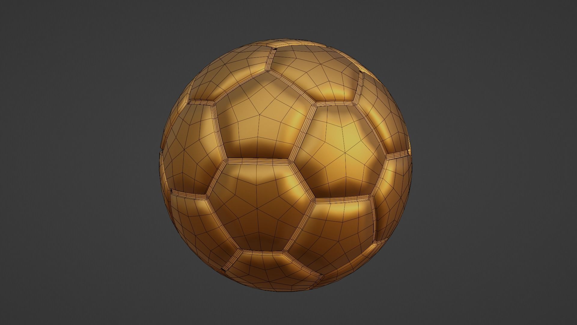 Bronze Soccer Ball Low-poly 3D model_13