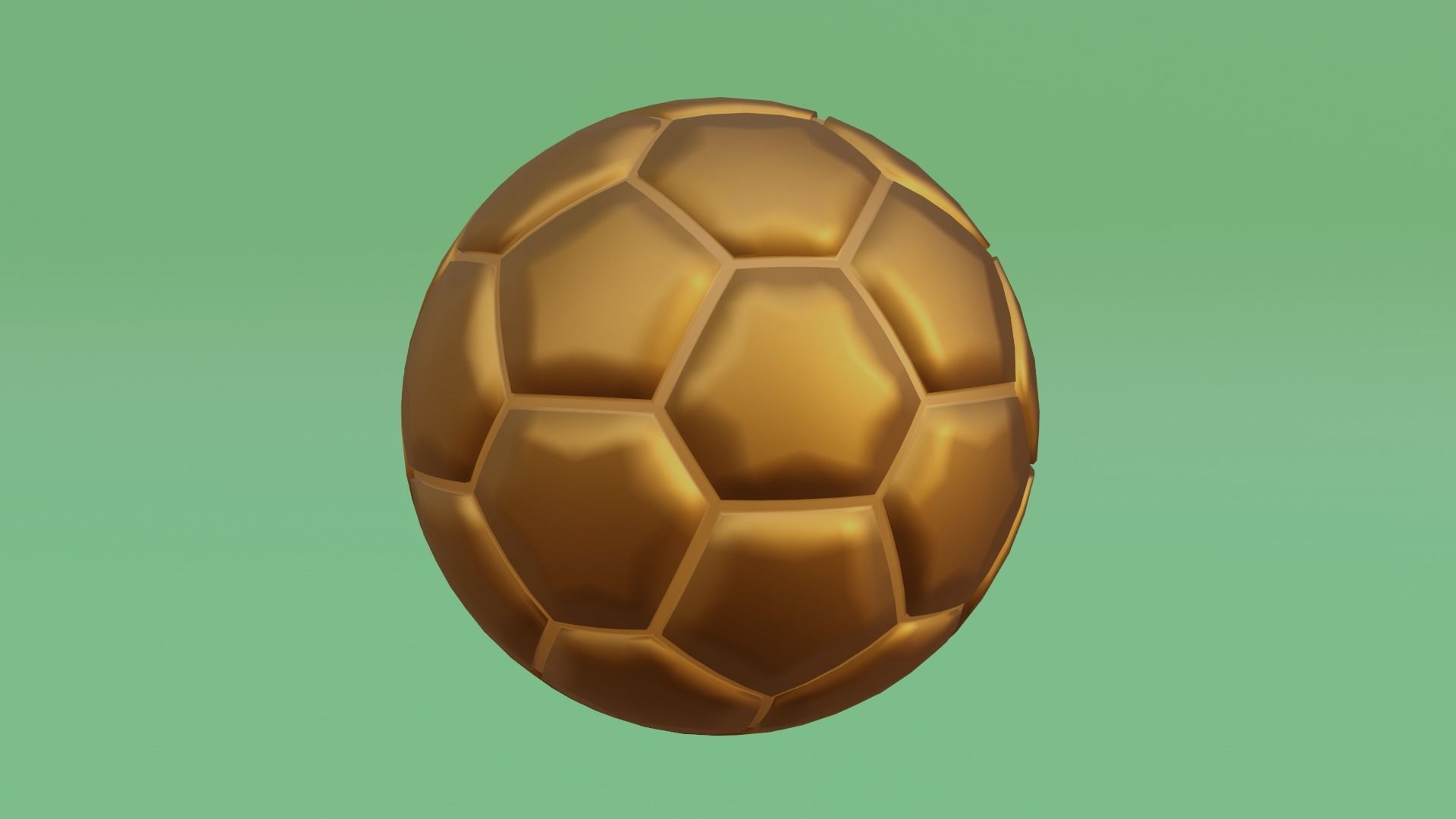 Bronze Soccer Ball Low-poly 3D model_1