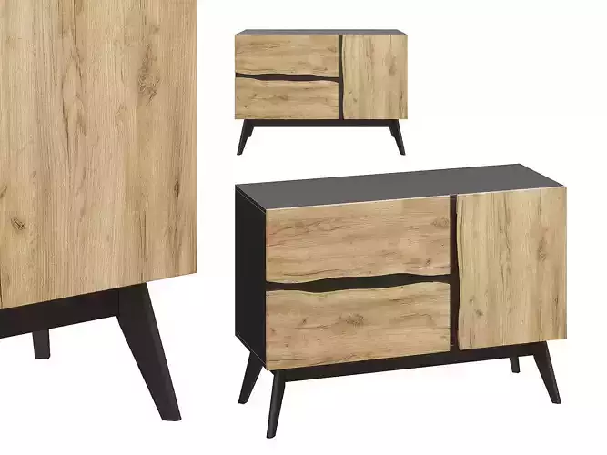 Chest of drawers Hyder-1 Oak Tortuga 3D model