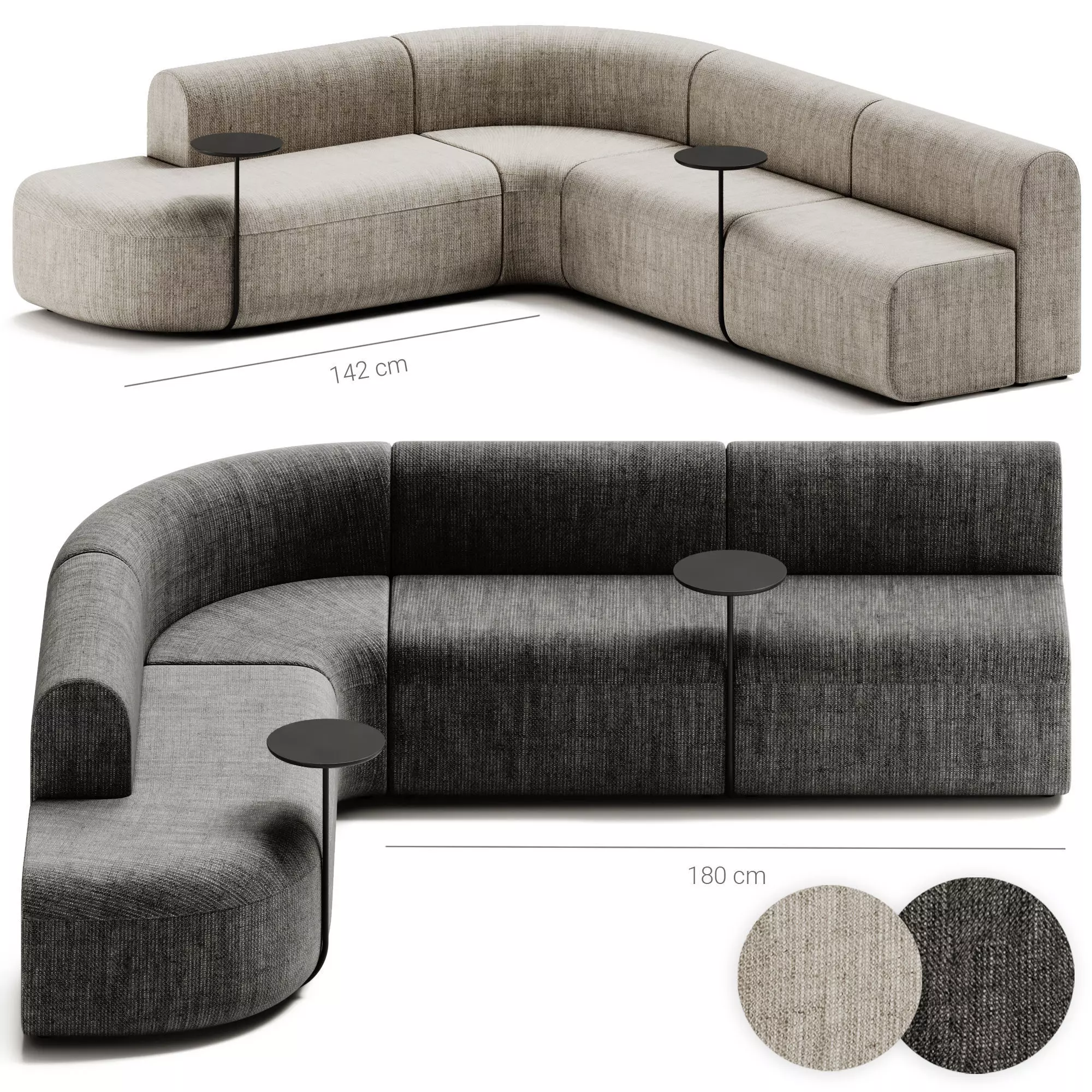 ARTIKO Sectional modular fabric sofa AT 16 by MDD 3D model_0