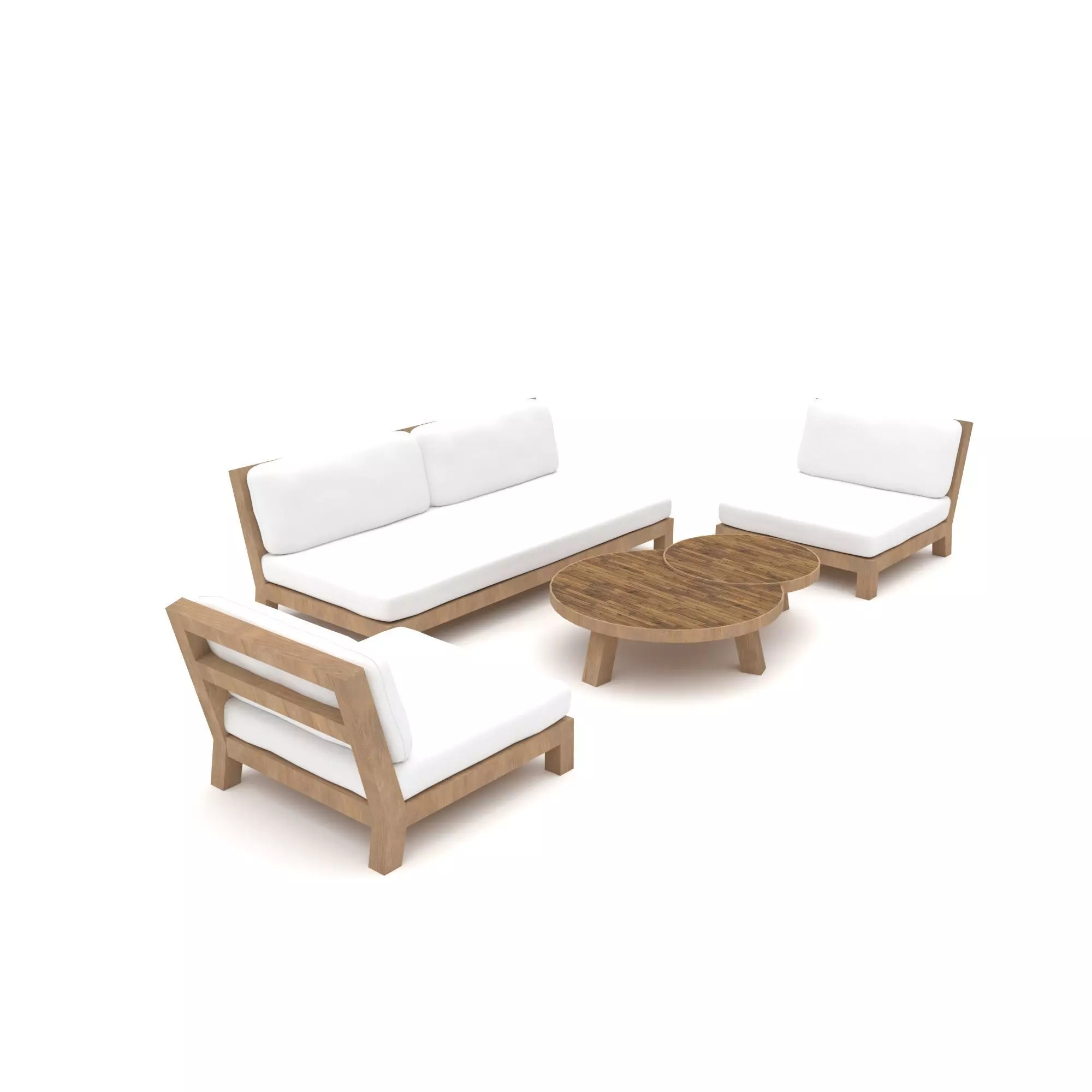 garden furniture set Low-poly 3D model