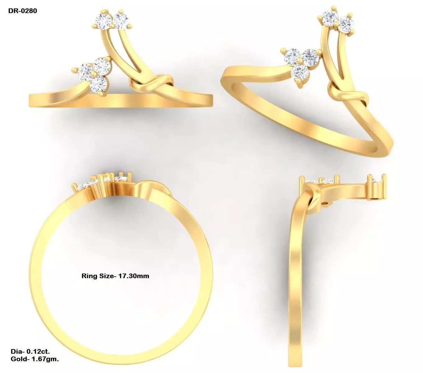 Diamond Ring For Women 3d Print Model 3D print model