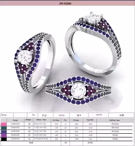 Diamond Ring For Women 3d Print Model