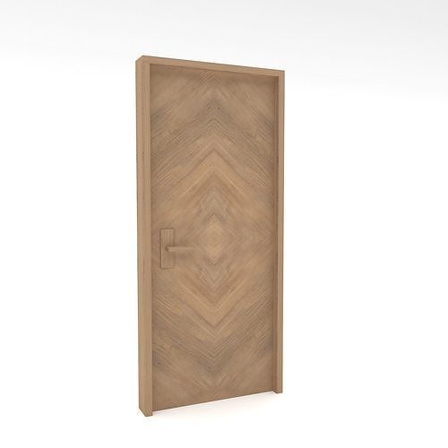 office wooden door  Low-poly 3D model