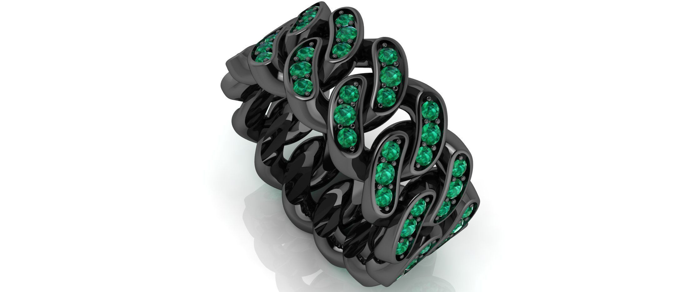 Ring Cuban Chain 10 mm Wide - DIFERENT SIZES 3D print model_5