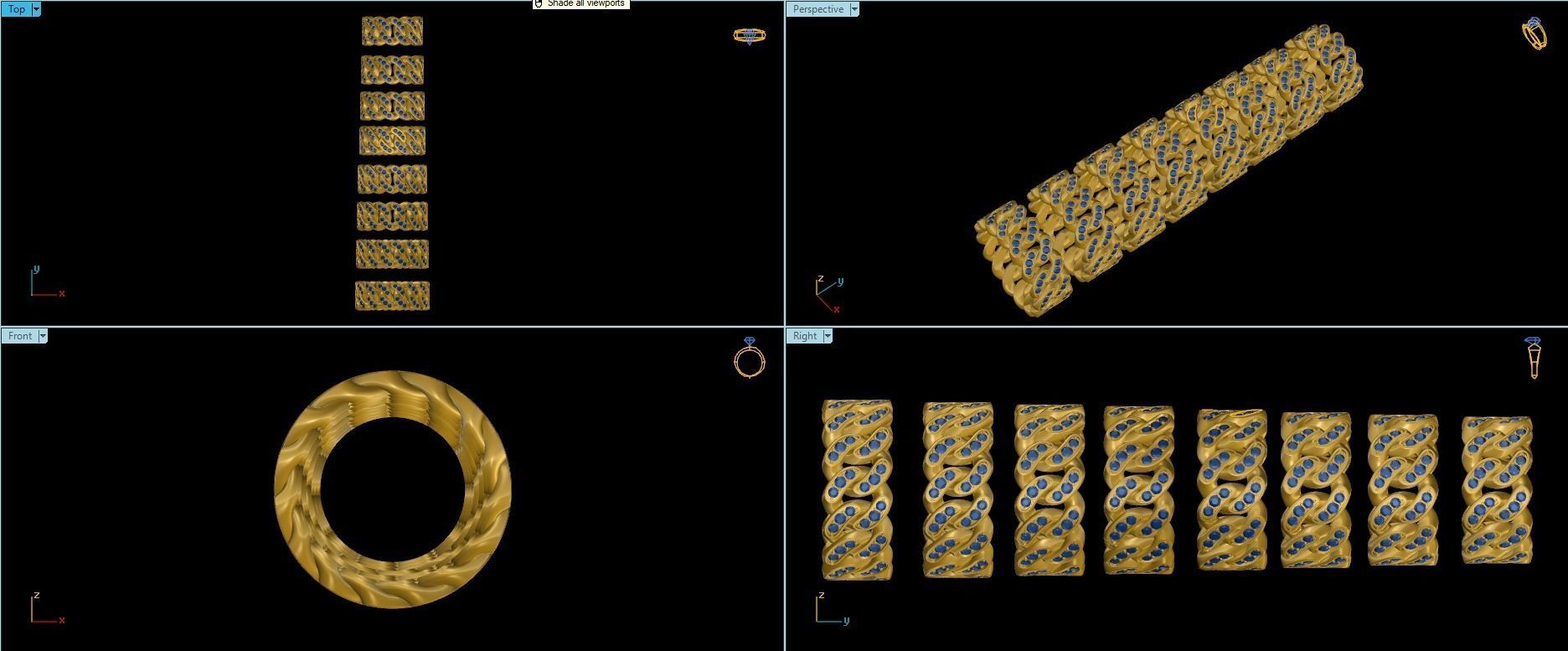 Ring Cuban Chain 10 mm Wide - DIFERENT SIZES 3D print model_9