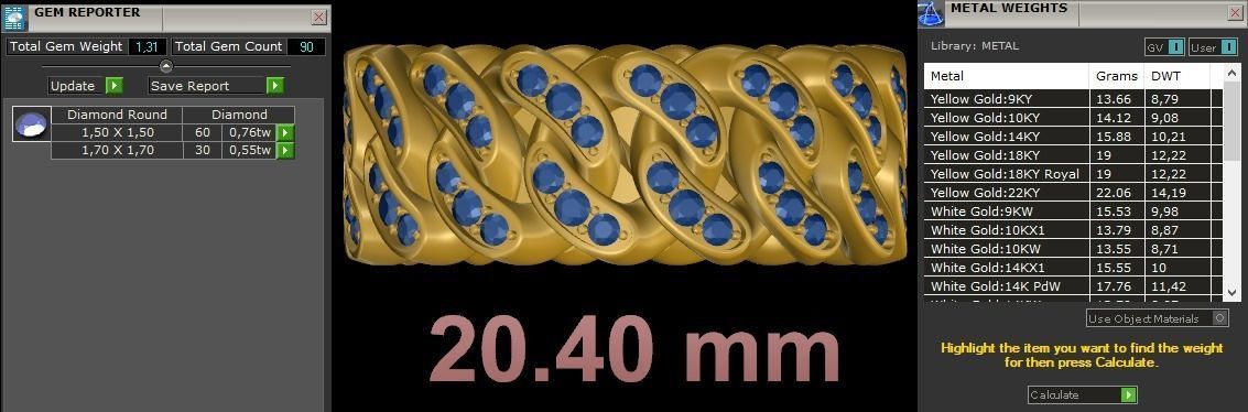 Ring Cuban Chain 10 mm Wide - DIFERENT SIZES 3D print model_12