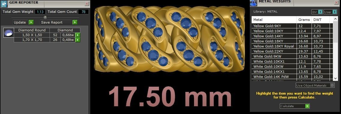 Ring Cuban Chain 10 mm Wide - DIFERENT SIZES 3D print model_11