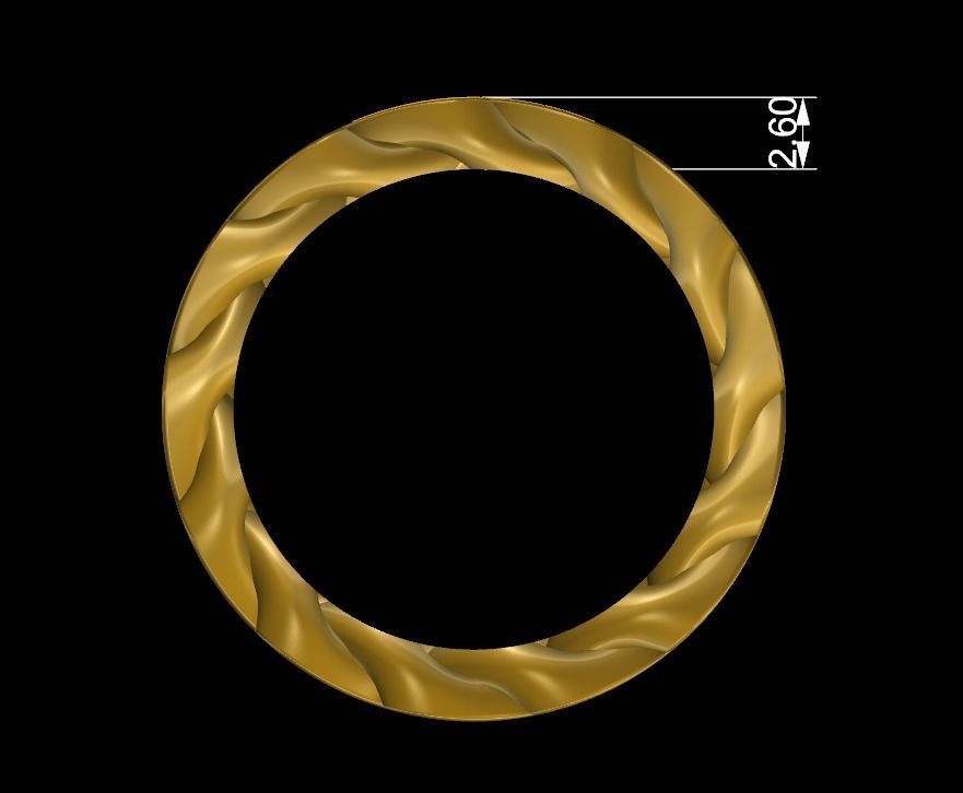 Ring Cuban Chain 10 mm Wide - DIFERENT SIZES 3D print model_7