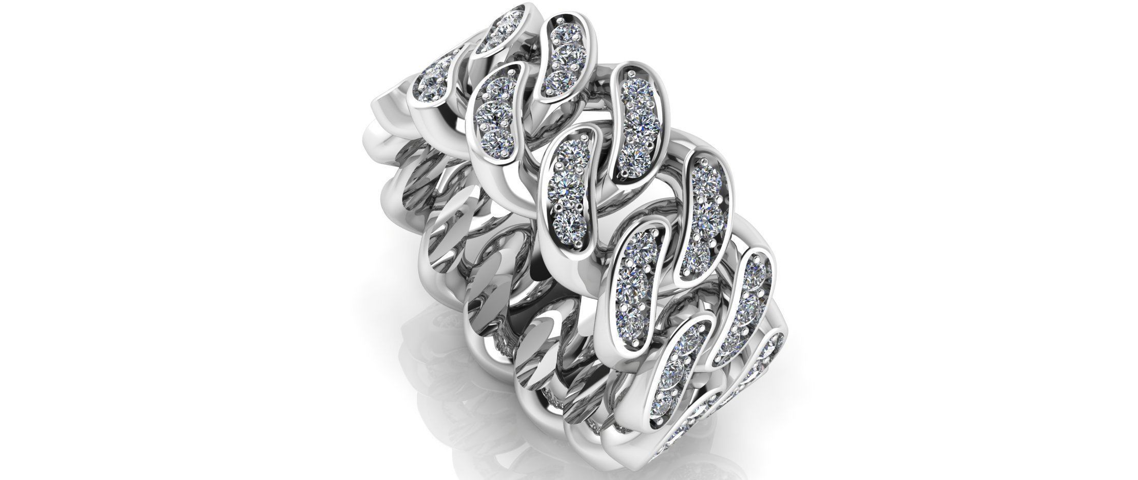 Ring Cuban Chain 10 mm Wide - DIFERENT SIZES 3D print model_3